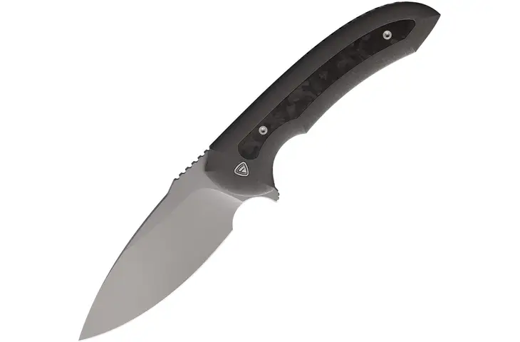 Ferrum Forge Knife Works Ferrum Forge Works Allurus Framelock CF 3.50 in Carbon Steel Folding Knife ALLURUS MARBLE CF...